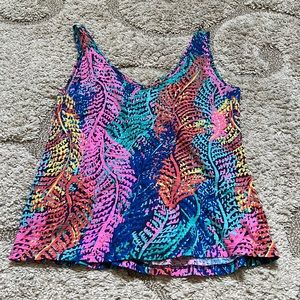 Small Lilly Pulitzer Printed Gigi VNeck Tank Top Bright Navy Electric Feel S
